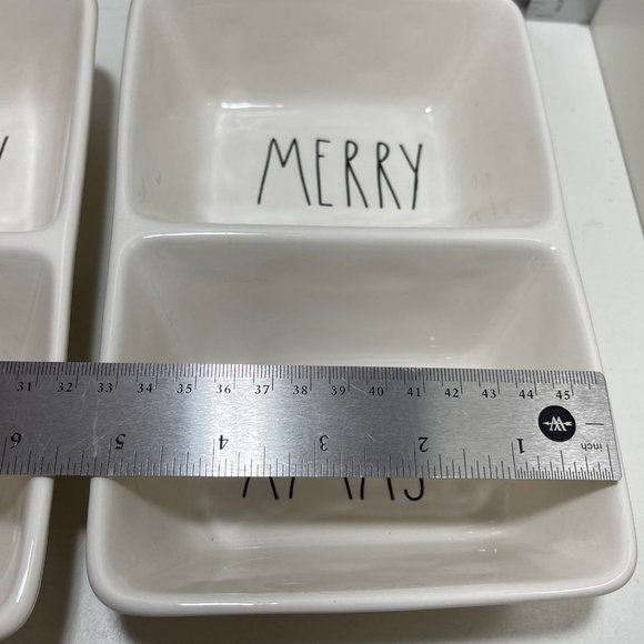 Rae Dunn MERRY XMAS & HOLLY JOLLY Candy Dishes - Picture 3 of 3